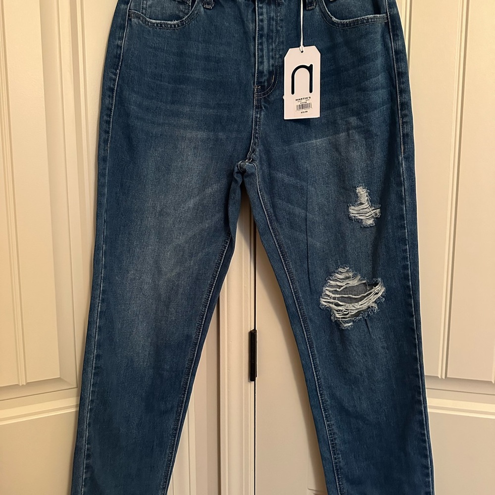 Distressed Blue Jeans